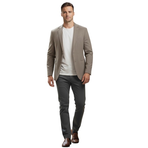 Original Penguin Linen Wool Blazer Micro Check Floral Lining Mens 42R